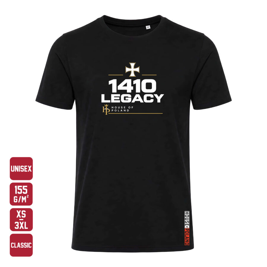 Czarna koszulka męska 1410 Legacy — Classic 155 g/m², widok z przodu