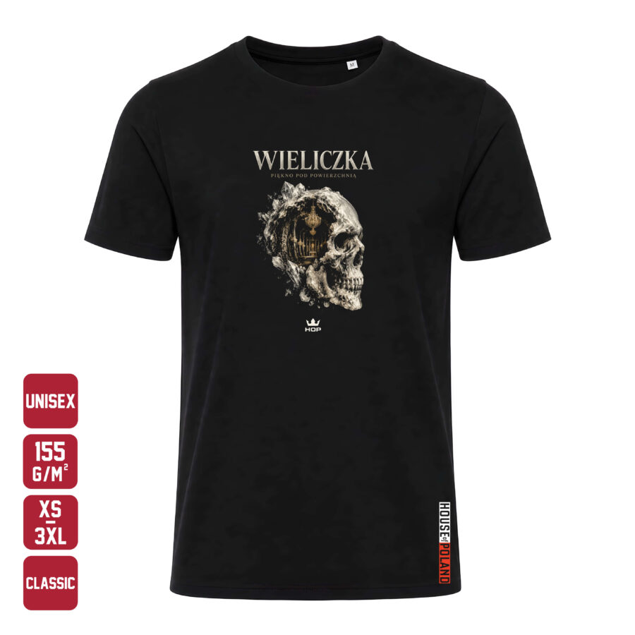 Czarna koszulka męska Wieliczka — Piękno pod powierzchnią — House of Poland, Classic 155 g/m²
